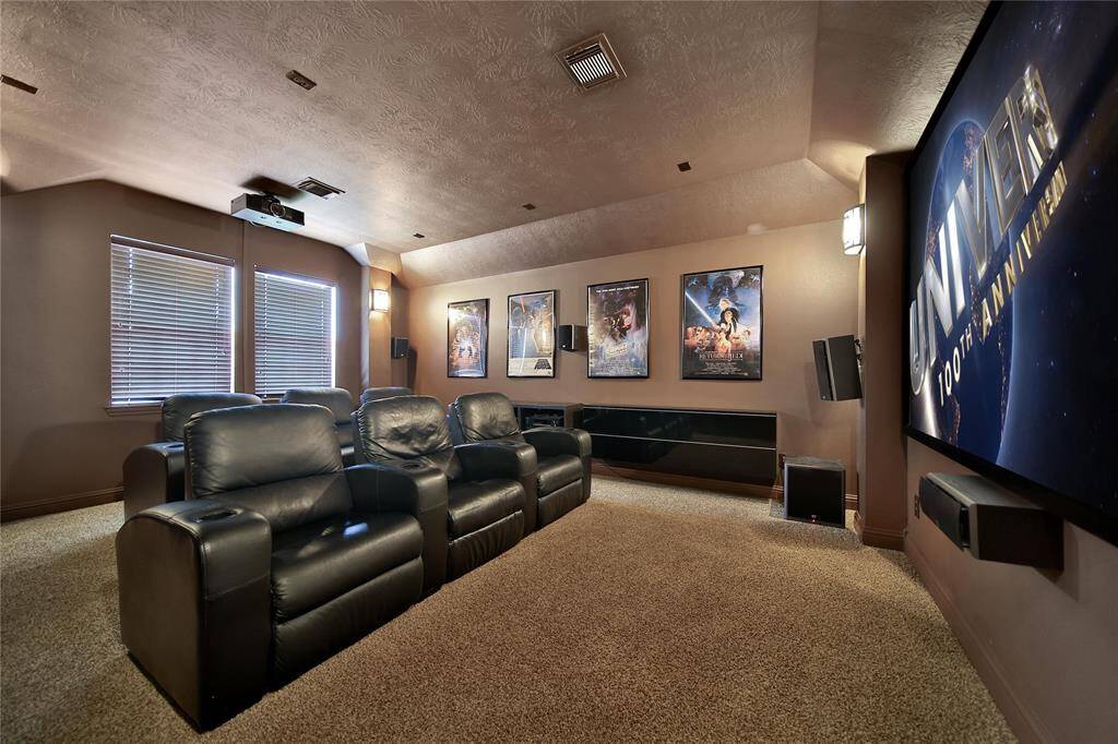 Lights, Camera, Action!! This fully equipped Media Room will have you wantching movies from Day 1. Projector, Screen, Subwoofer, Speakers, Receiver, cabinets & theatre chairs ALL STAY!