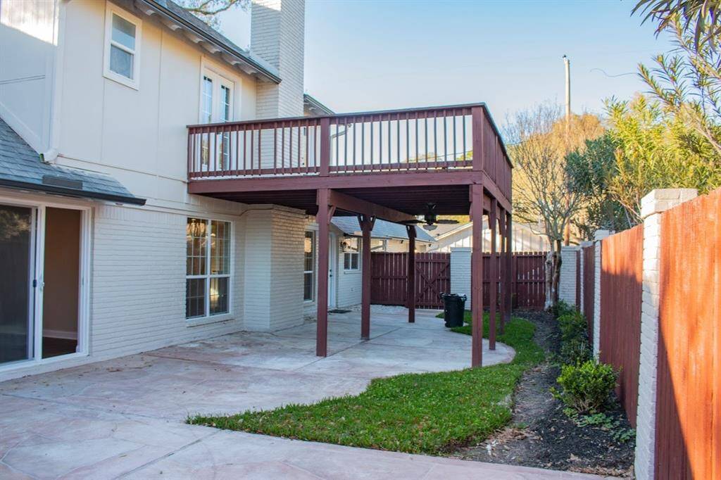Outside view of deck/balcony. This is where your family can enjoy outside in your own privacy. Freshly painted.