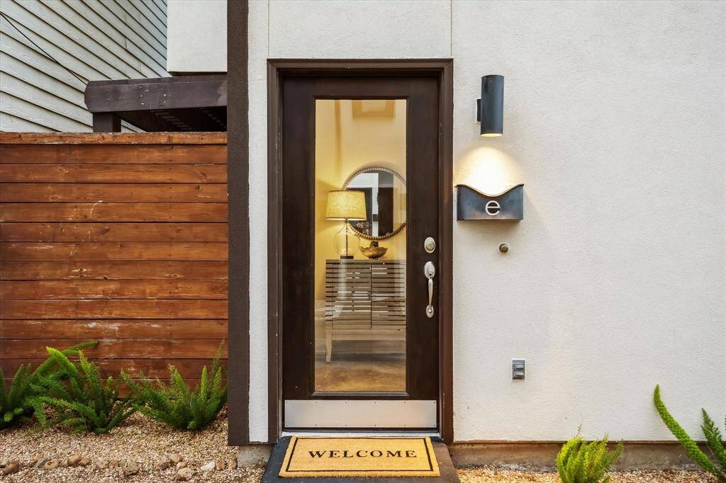 Welcoming front door with new glass.