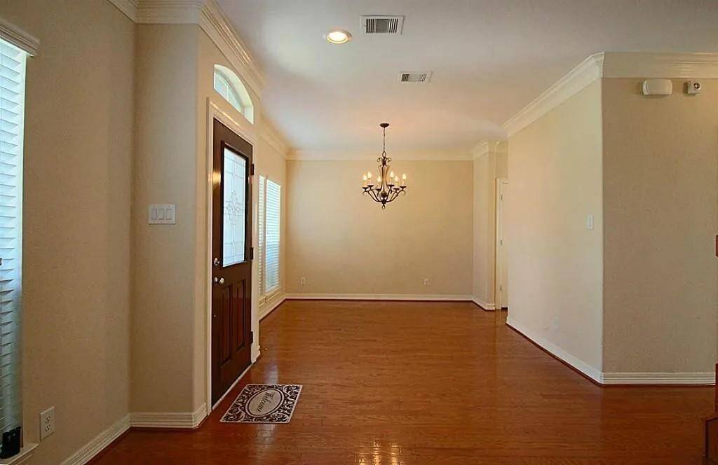 Upon entry is the Dining and living room