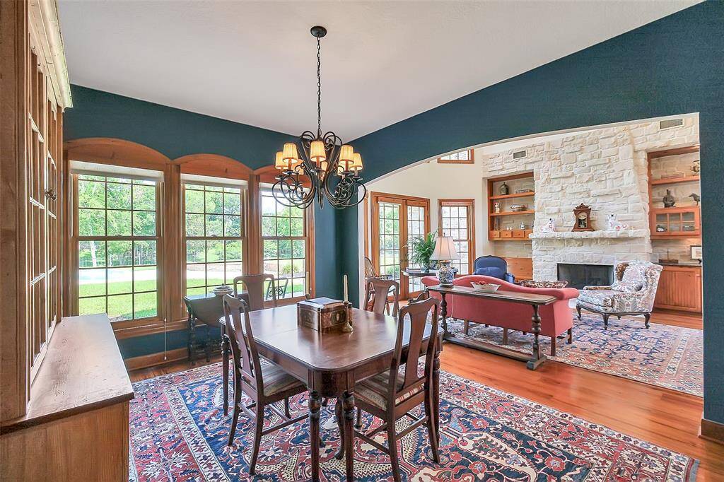 Spacious Dining room with view of back yard