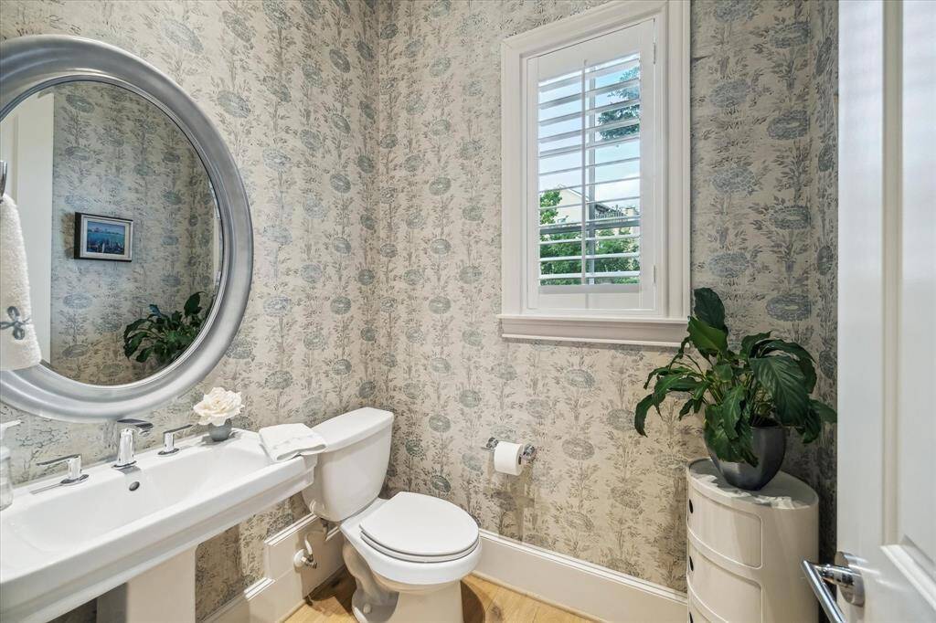 The second floor powder room.
