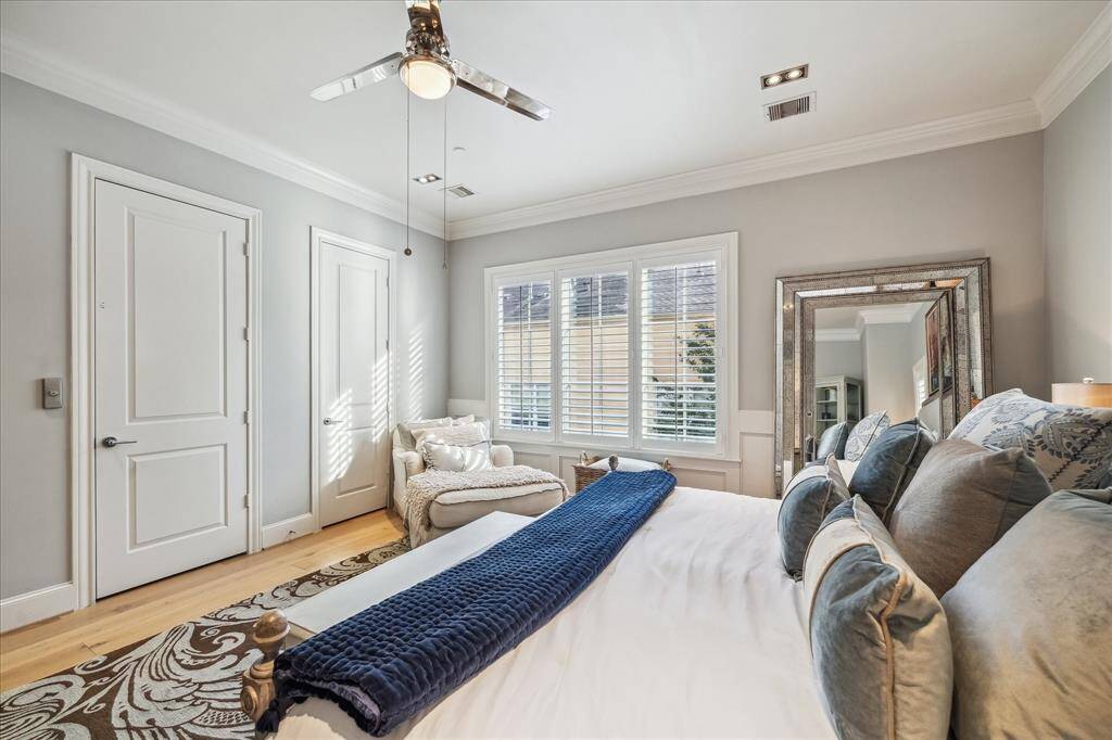 The primary bedroom.
