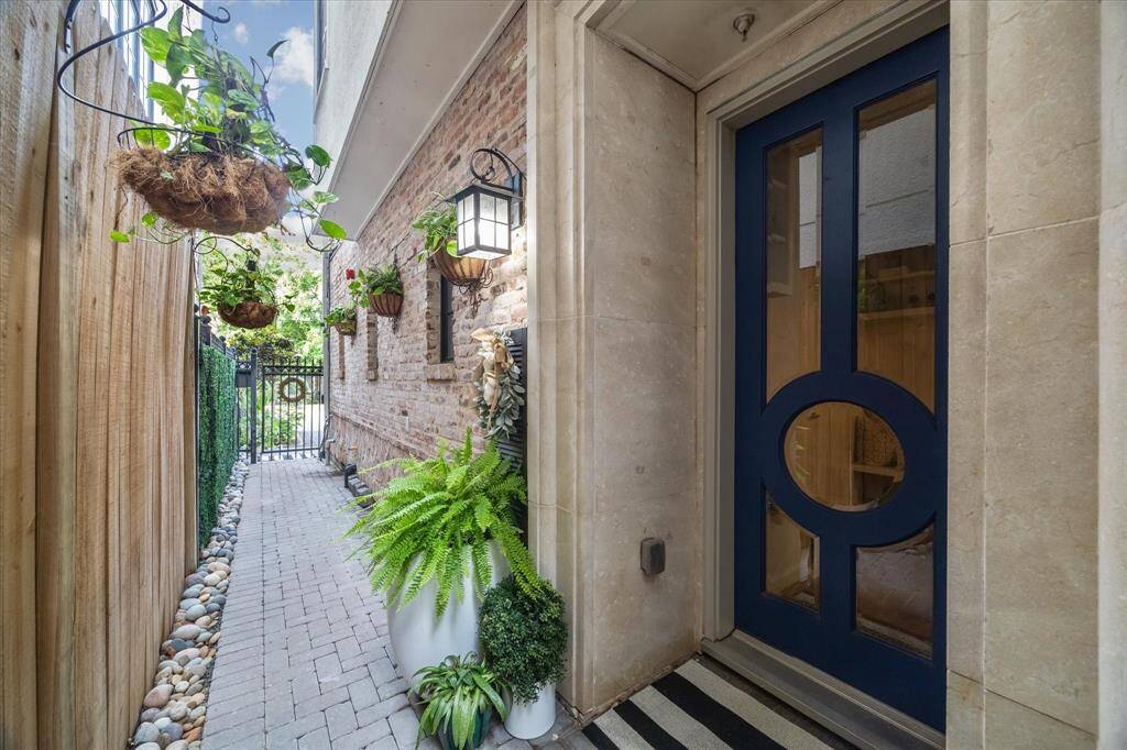 The entryway is private and gated.