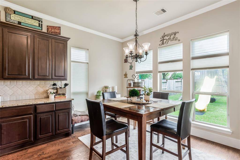 Breakfast nook with view of the backyard