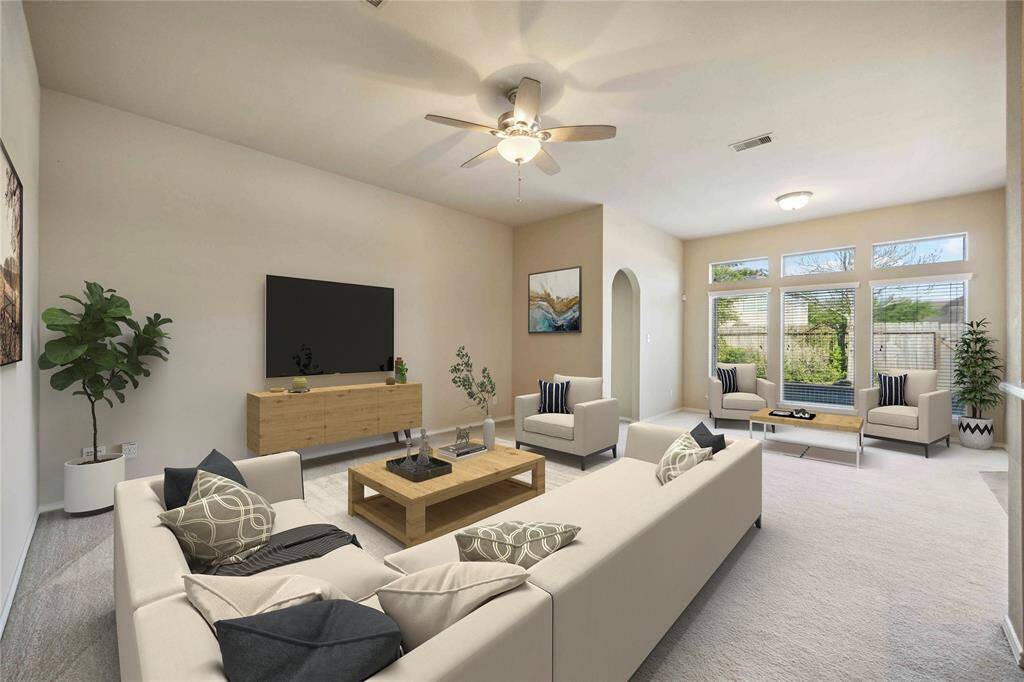 Living room- virtually staged