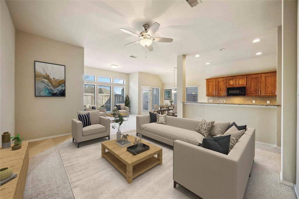 Living room- virtually staged