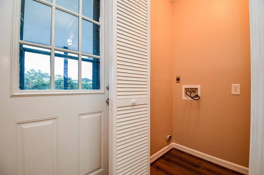 Utility room sized for a stackable washer and dryer