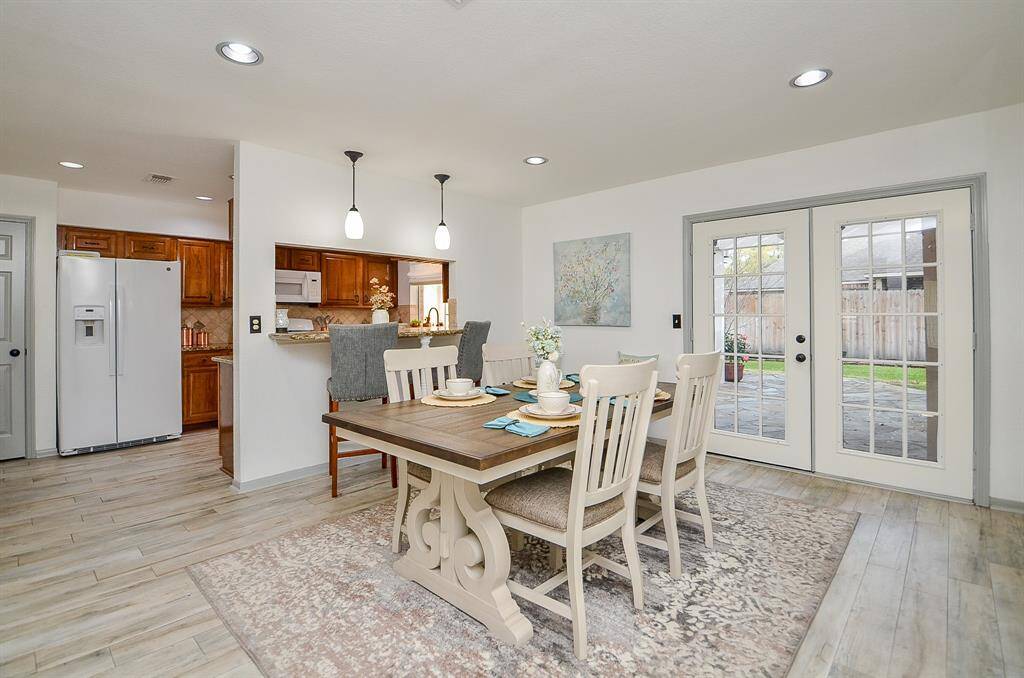 Enjoy seamless flow between the dining area and kitchen.