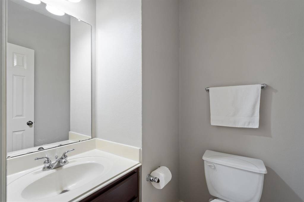 3rd floor half bath off the media room.