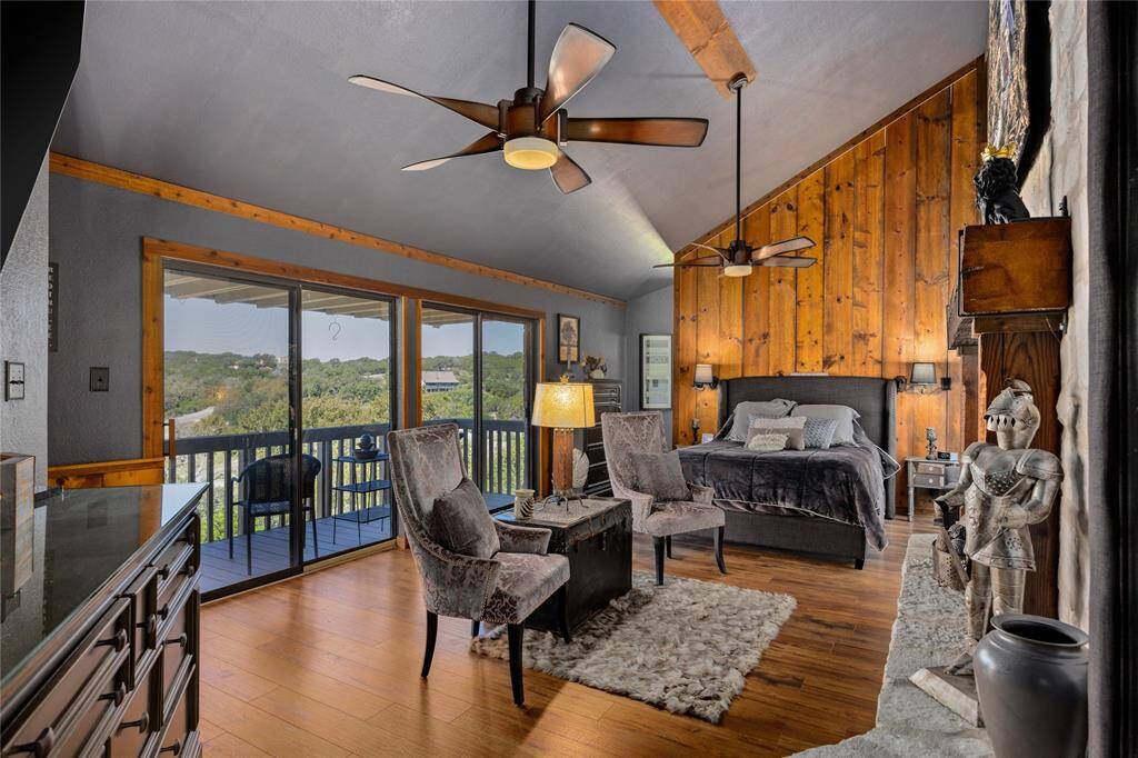 Primary bedroom with two sided lake views.