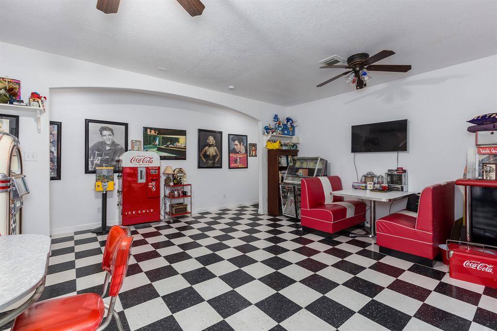 Huge (20'X19') 1st Floor Game Room Currently Displaying Seller's Collectibles.  Also suited For a Home Gym Or Multitude Of Other Applications.