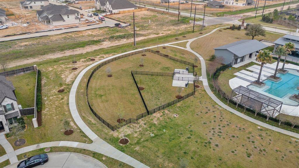Aerial view of the community dog park. Brand new amenities are coming soon in Candela South!