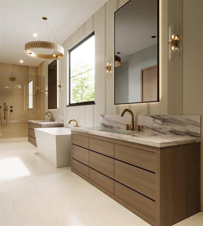 Rendering showing concept of completed Primary Bath.