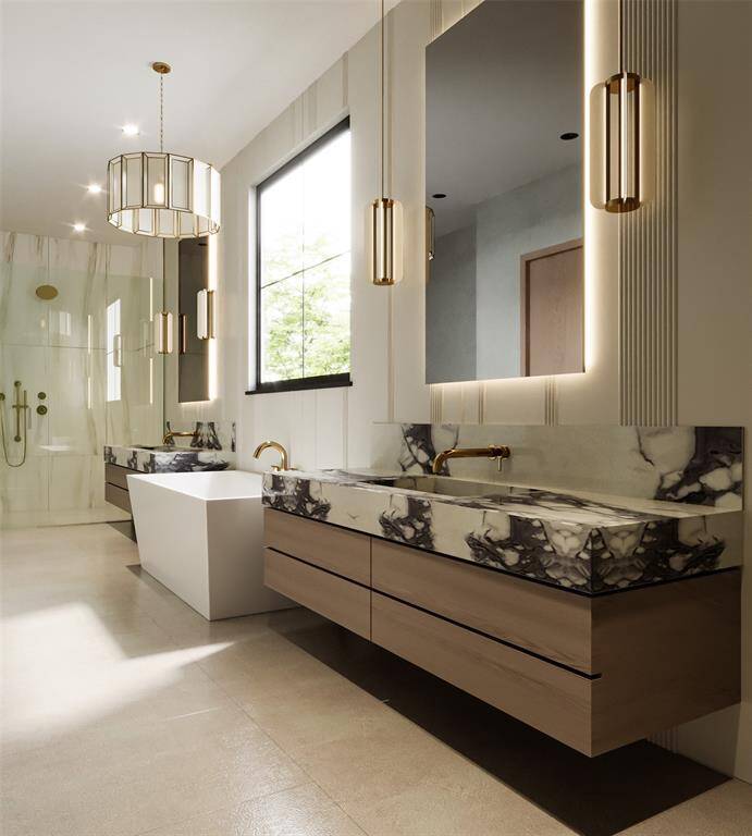 Rendering showing concept of completed Primary Bath.