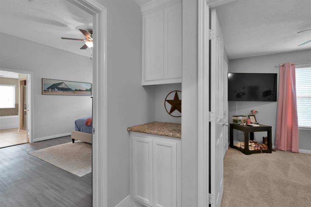 Hallway built-in for additional storage.