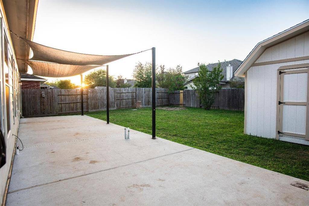 Enjoy your covered back patio plumbed with water, gas and electric.