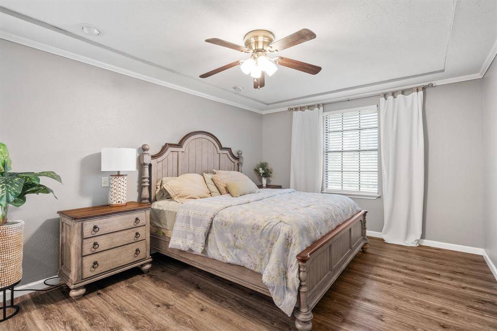 Primary bedroom with great space.