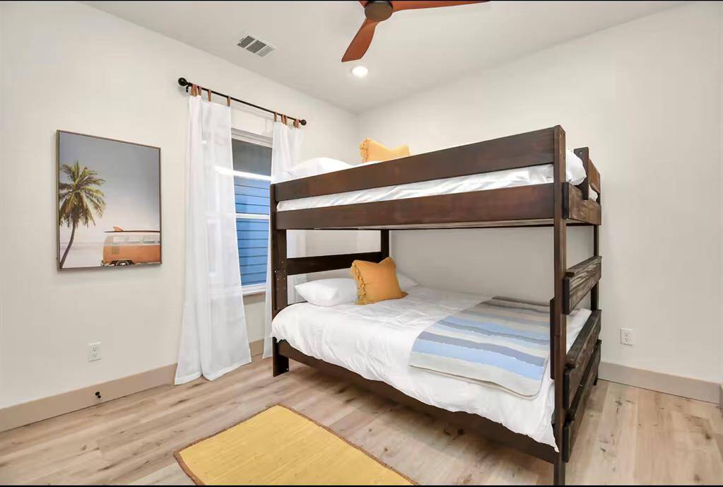 Bedroom 3 - bunk bed bedroom, both mattresses are Full size. Can sleep up to 4 people in this room. This has an adjacent, shared restroom.