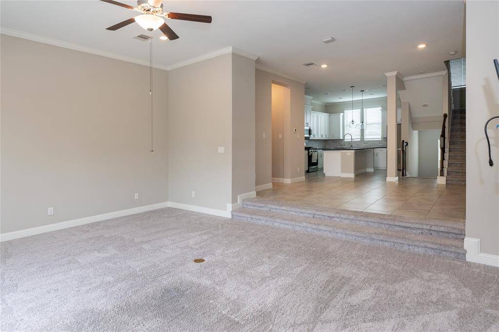 Step down family room