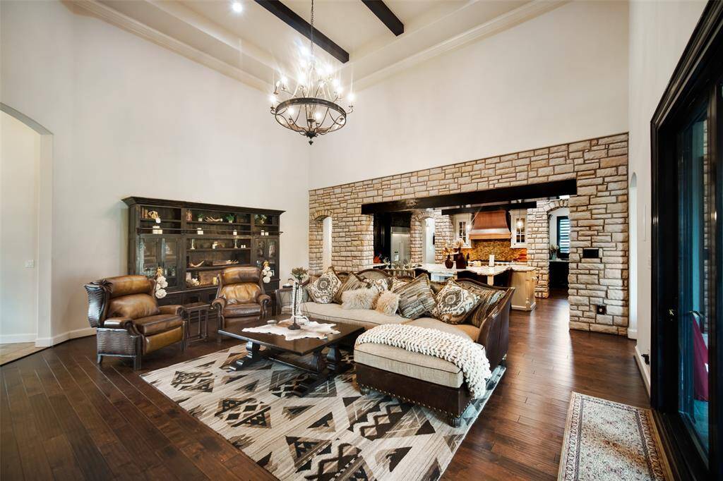 What an inviting family room that is open to the kitchen.
