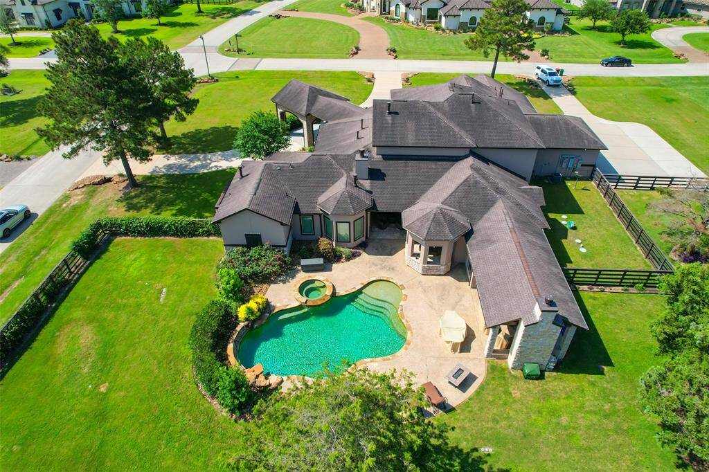Aerial view from the back of the home.