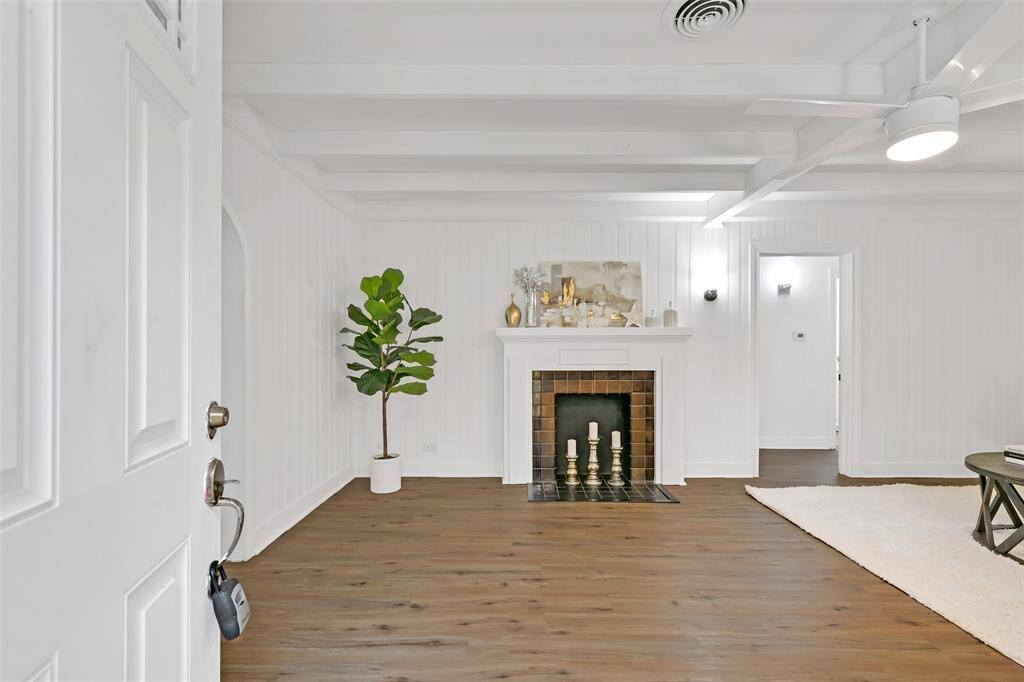 gas fireplace as you enter the home