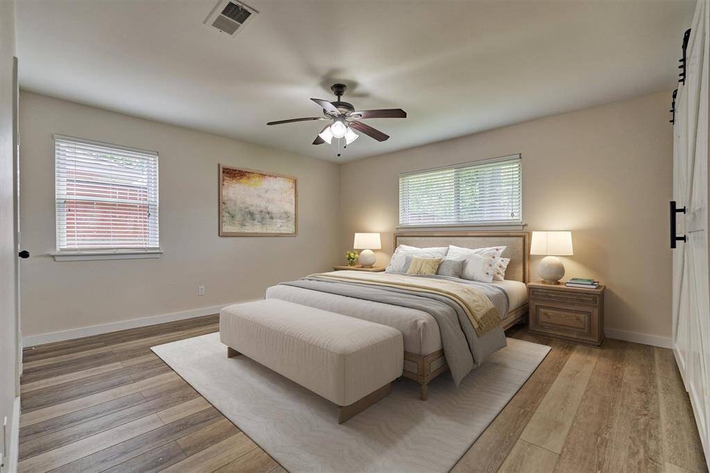 Primary Bedroom, virtually staged.