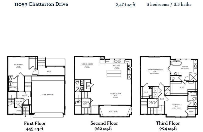 The floor plan of 11059 Chatterton Dr.