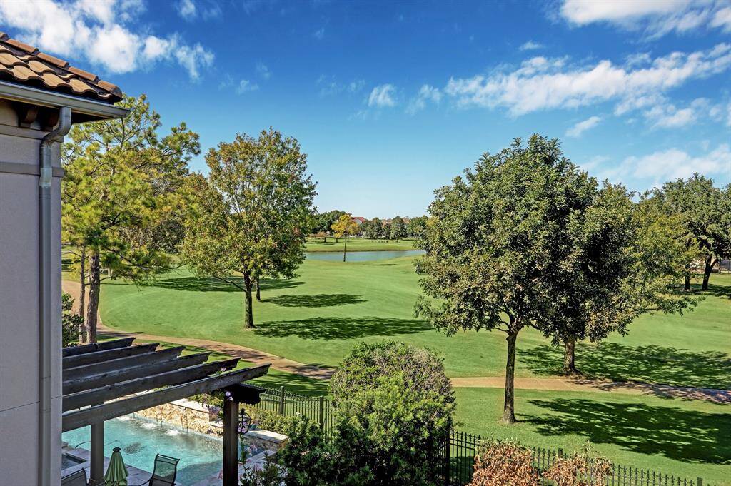 Second floor balcony view overlooking the golf course