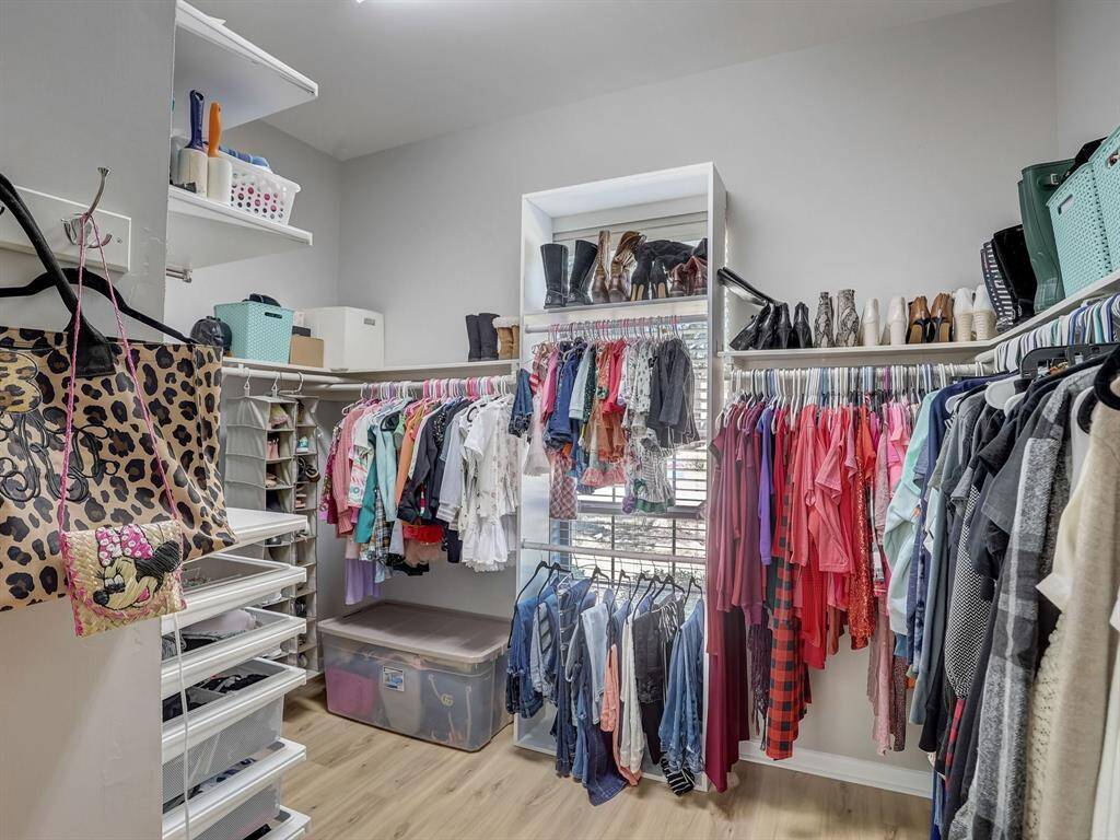 The Primary closet is generous.