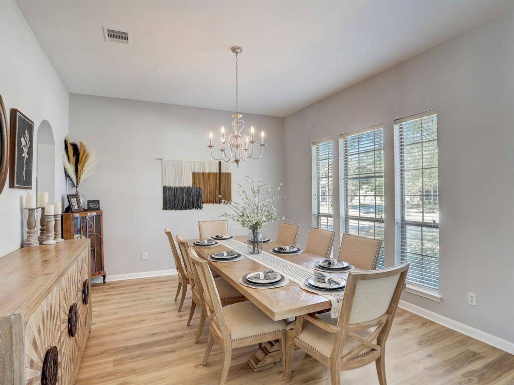 The Formal Dining Room is light & bright!
