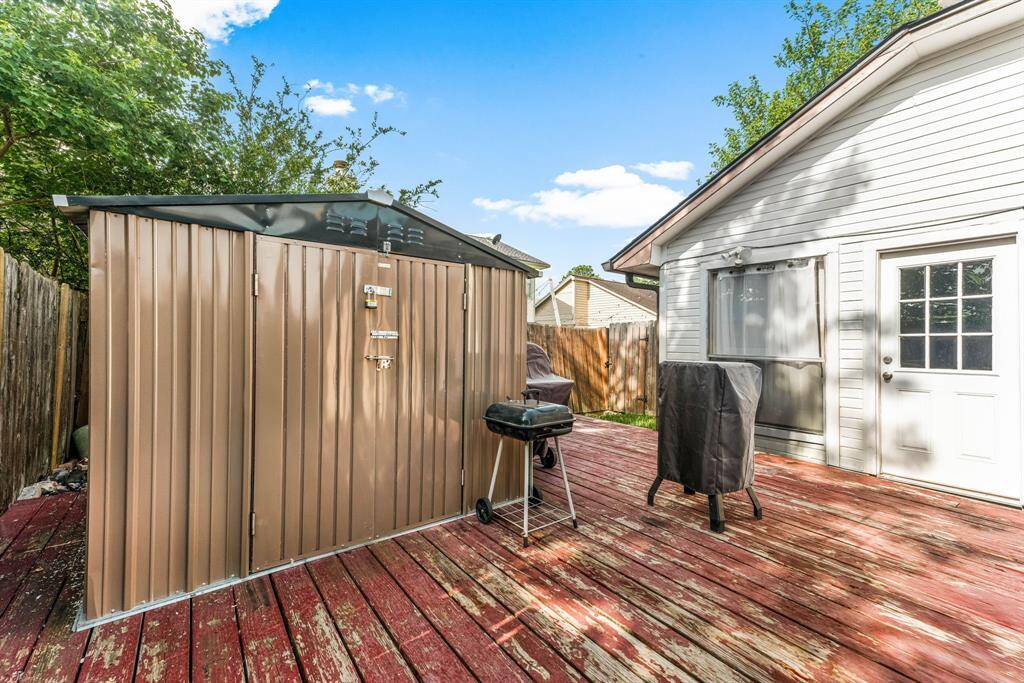 A storage shed.