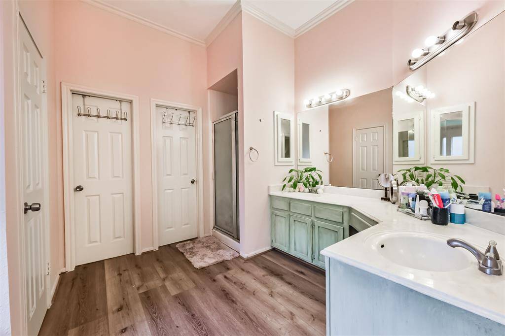 Primary bathroom with double vanity