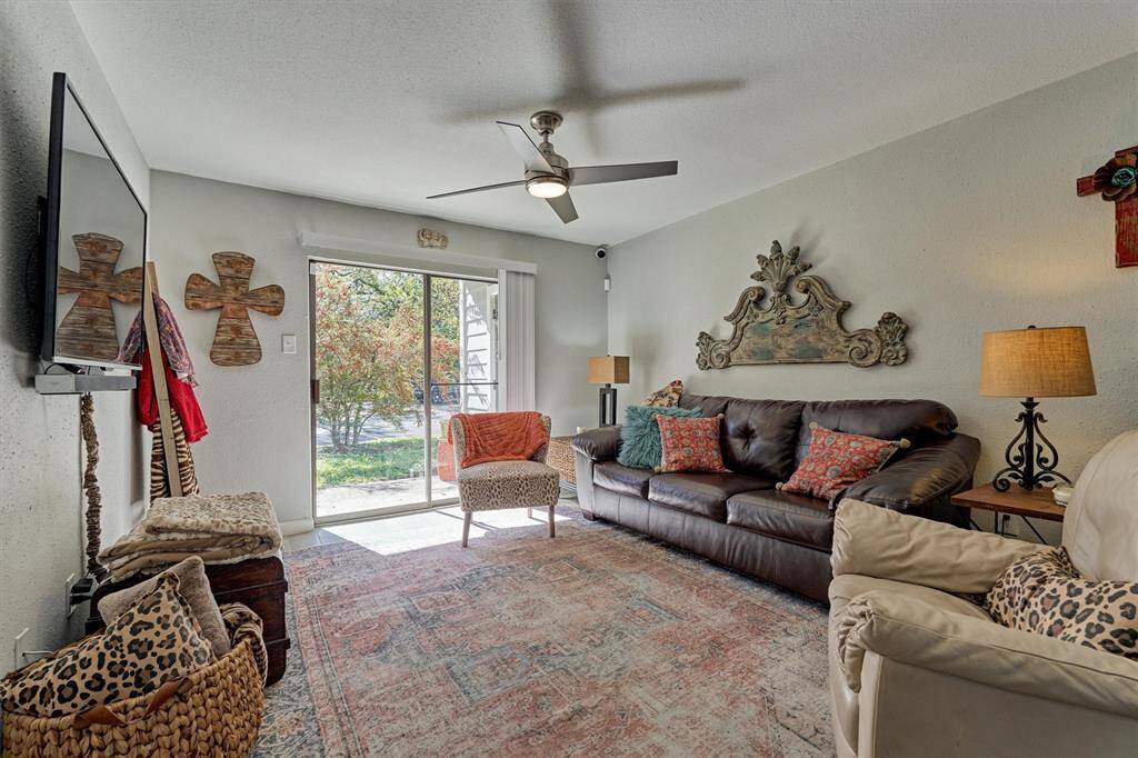 There are remote controlled ceiling fans in the living room and bedrooms.