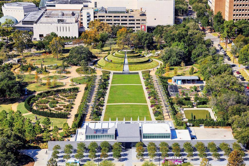 The Centennial Gardens were installed to celebrate the 100th anniversary of Hermann Park.
