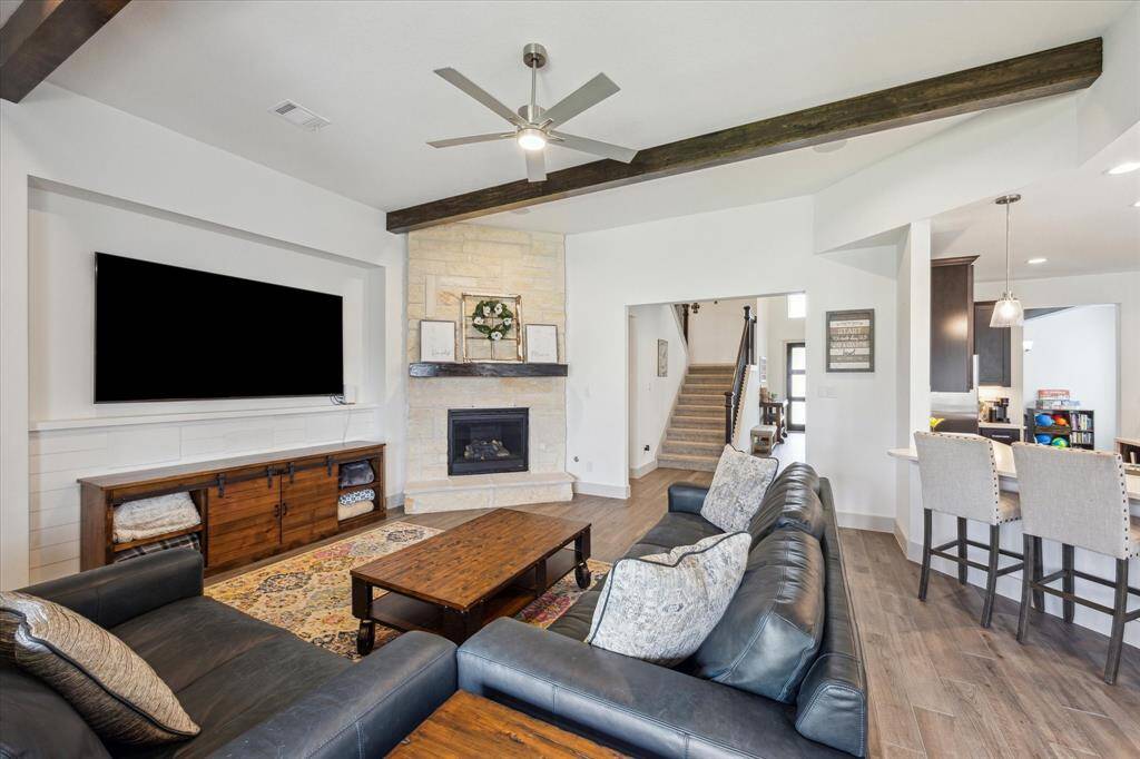 Alternate view of Breakfast area. Door leads to the double extended covered patio.