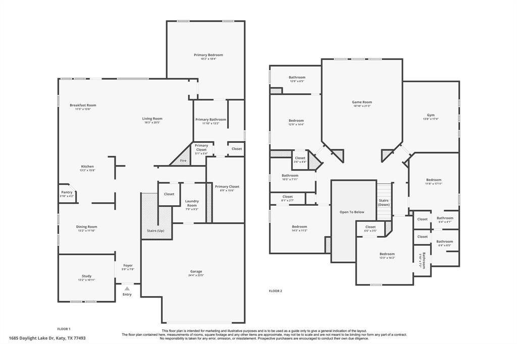 Floor plan level 1 and level 2
