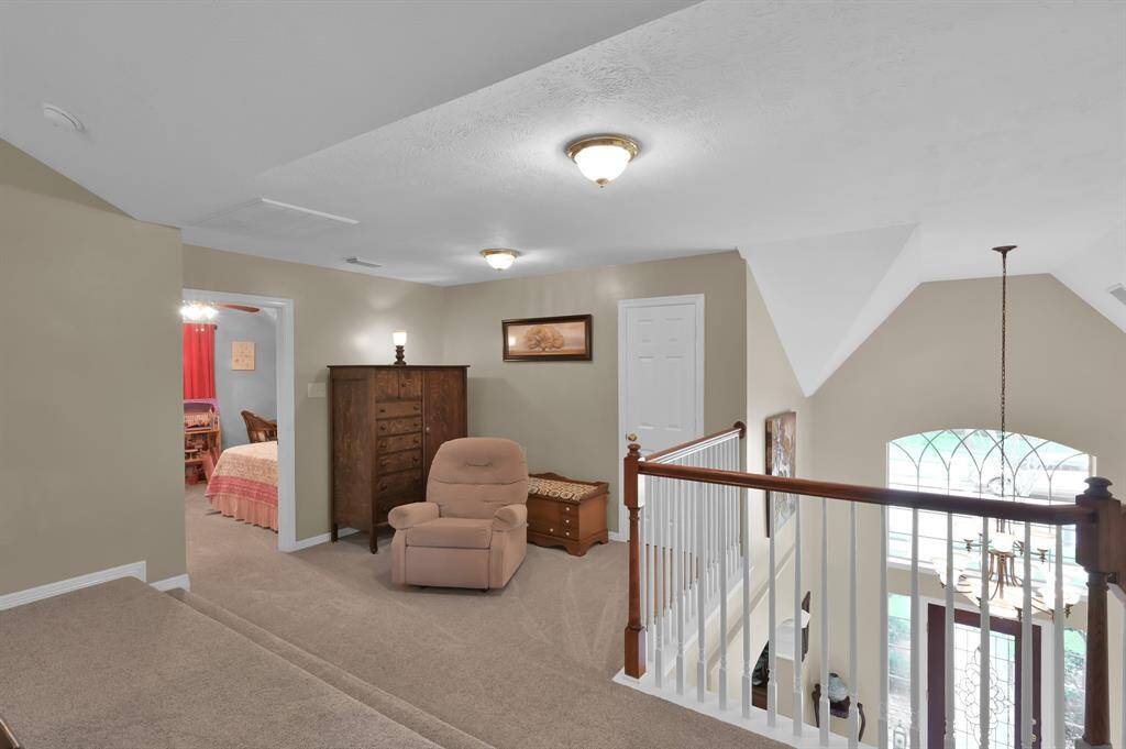 Let's go upstairs!  There is a landing at the top of the stairs that is a perfect reading nook.