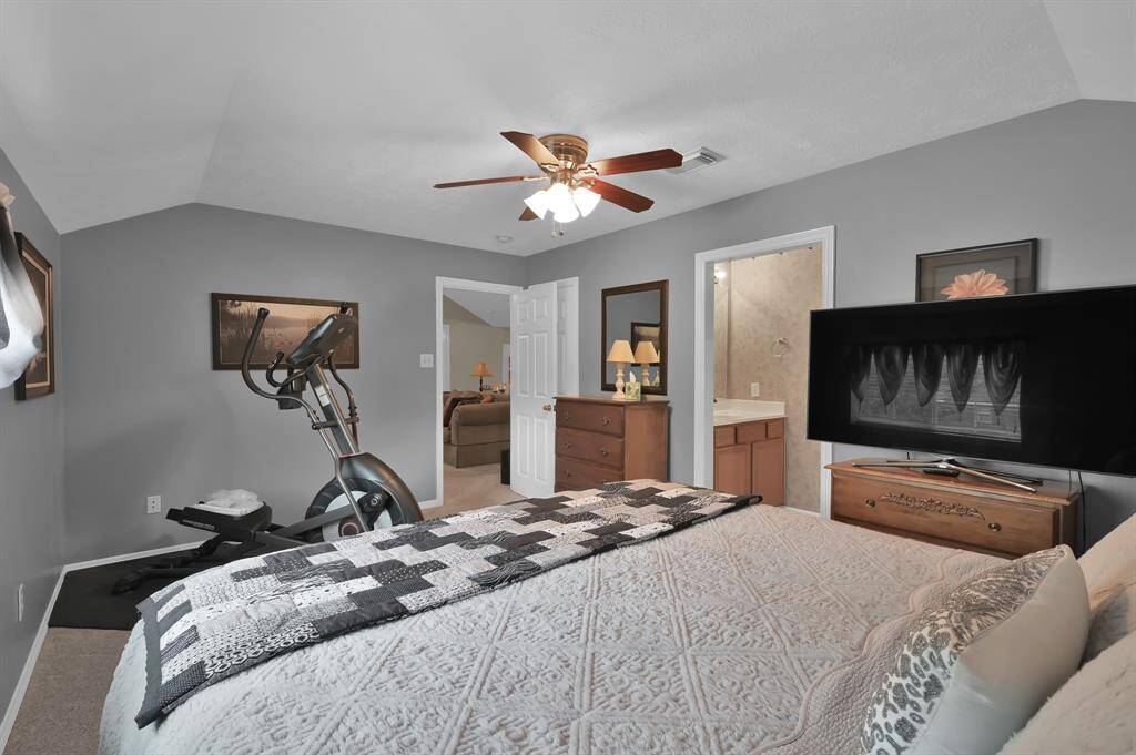 Another view of one of four secondary bedrooms upstairs.