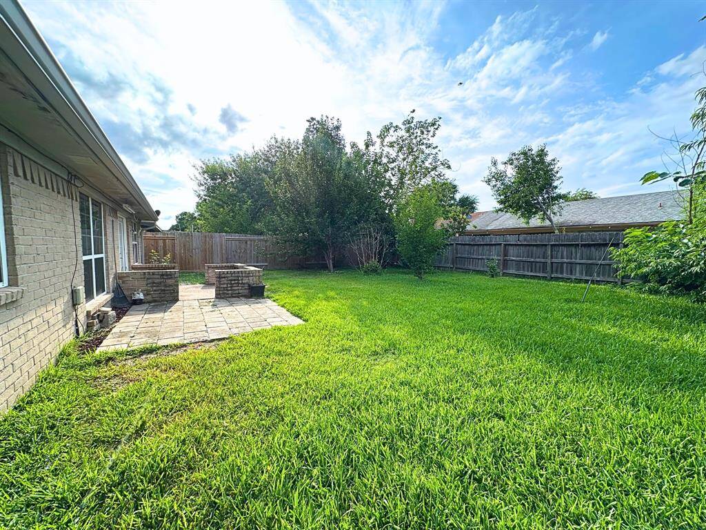 Backyard has Seating Area.