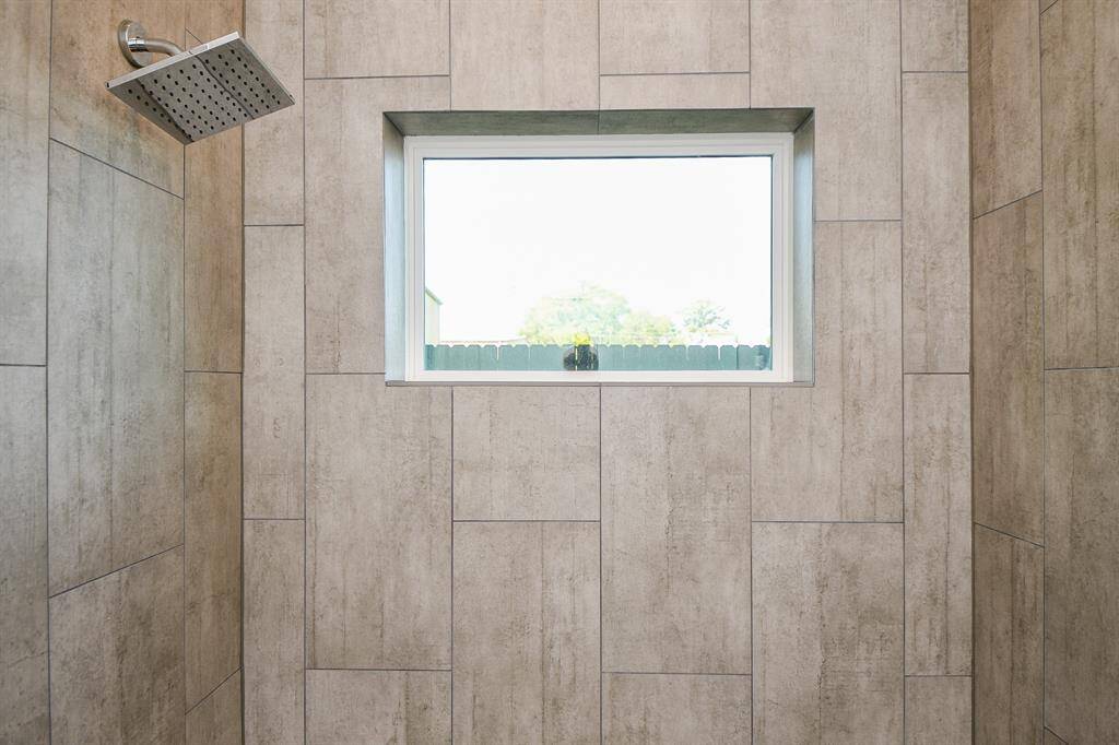 The shower in the downstairs bathroom.  What an inviting space!