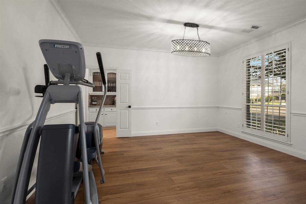 Formal dining is perfect for hosting holiday meals, or repurpose as a workout space, playroom, or downstairs office area.