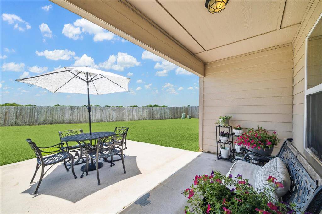 COVERED PATIO IS READY AND WAITING FOR YOU TO ENJOY THE OUTDOORS ON THOSE SUMMER DAYS!