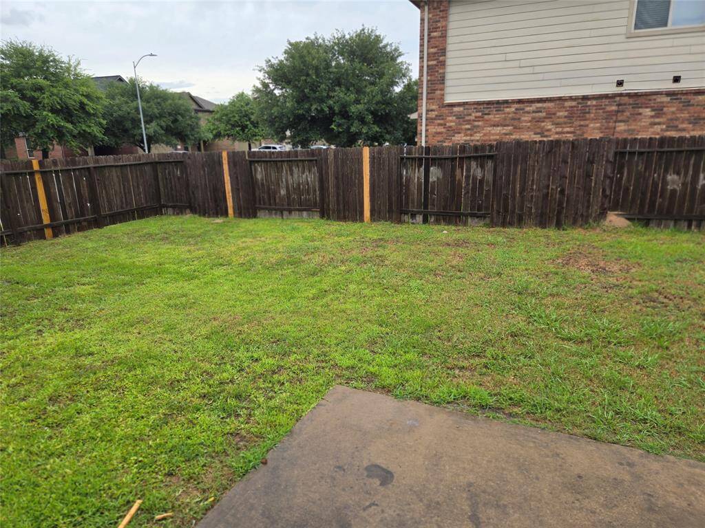 Fenced in backyard