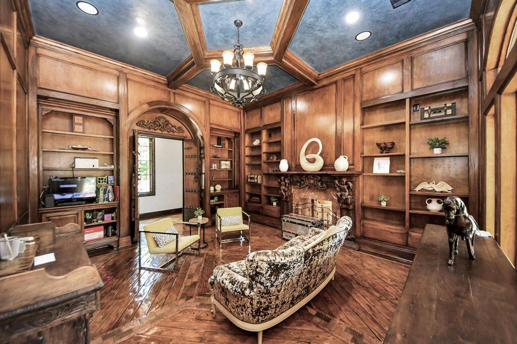 Elevate your workspace with custom wood built-ins, offering elegance and functionality.