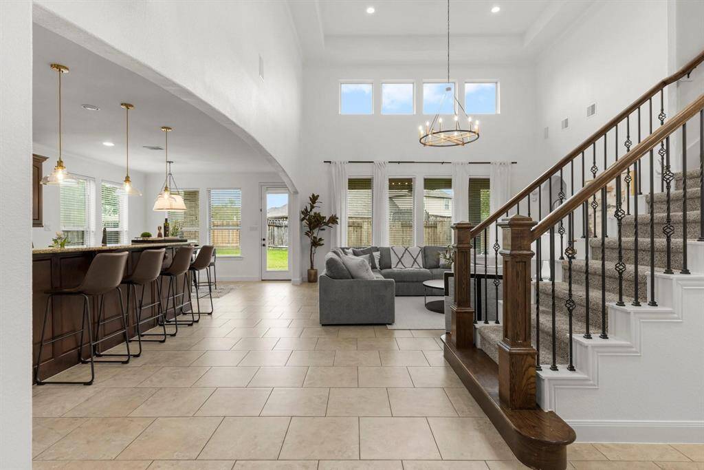 Kitchen and family room