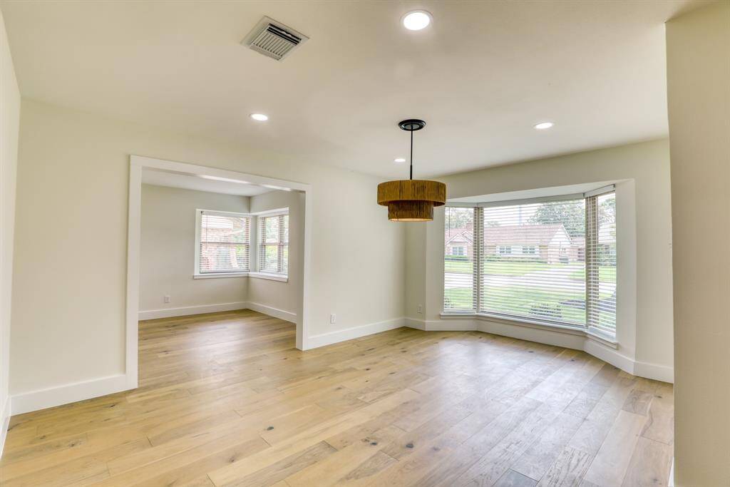Formal dining with huge bay window