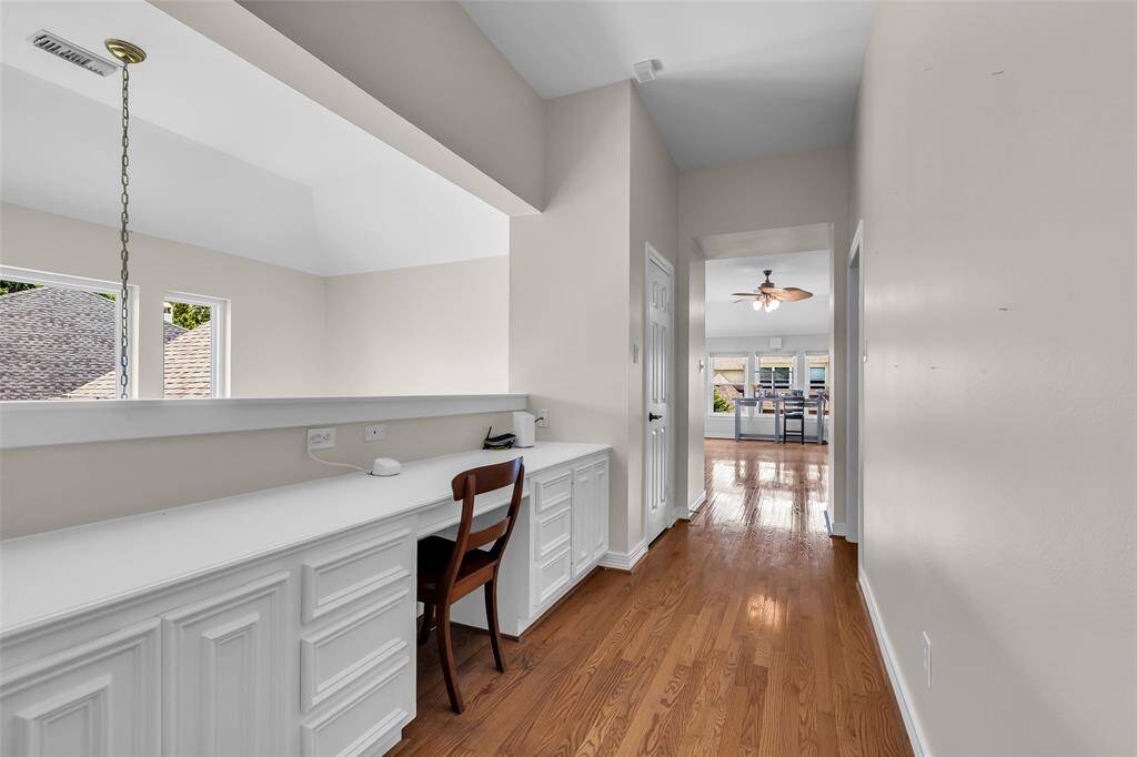 Upstairs built in desk with storage