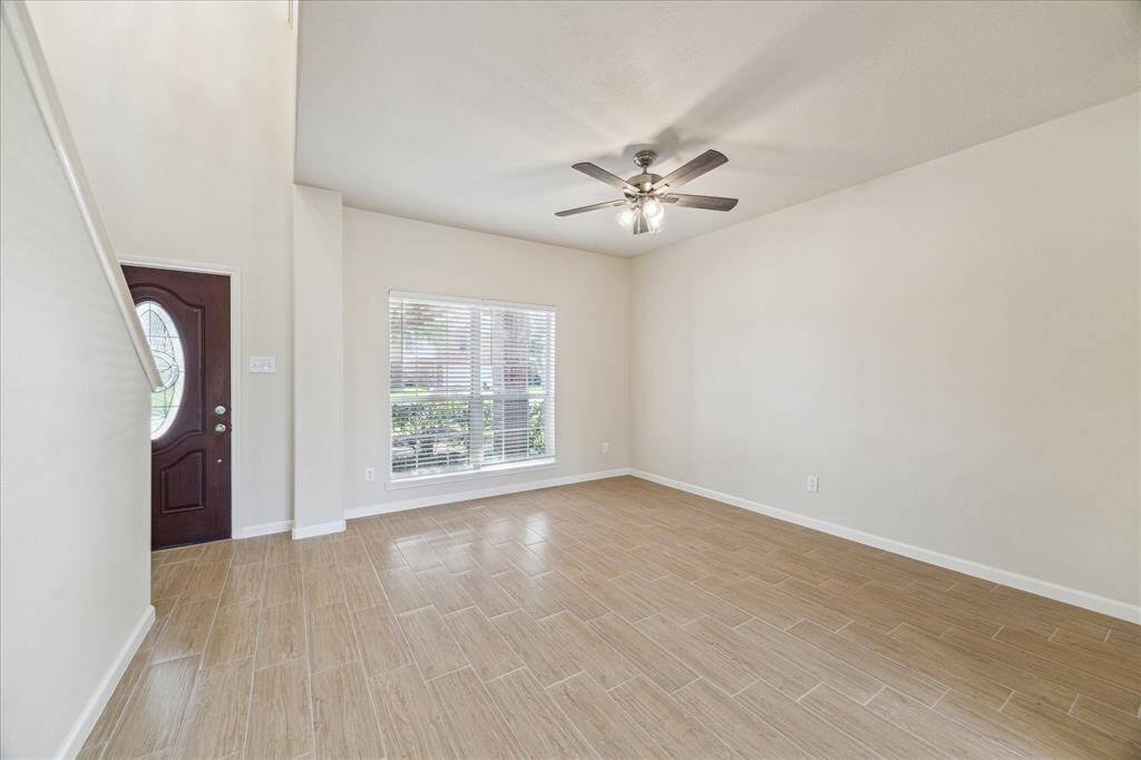 Dining room, looking back at front door and window